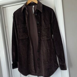 Babaton long sleeve button up corduroy shirt